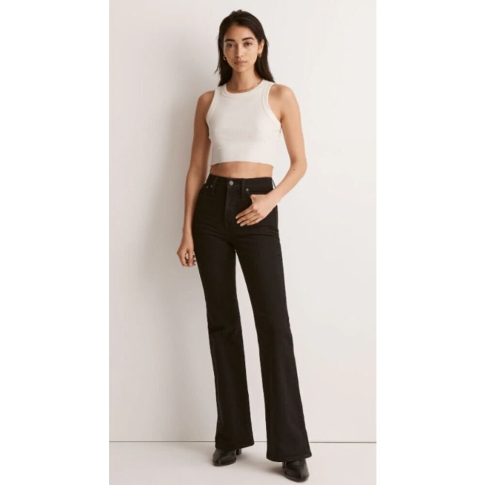 Madewell The Perfect Vintage Flare Jean Women's 26 Black High Rise NWT